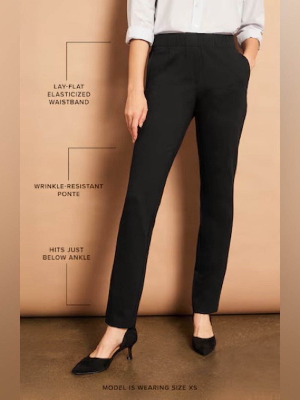 J. Jill Ponte Slim Leg Pull On High waist Black Cropped Stretch Ankle Pants